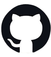 GitHub logo with a black circle and white silhouette of a cat.